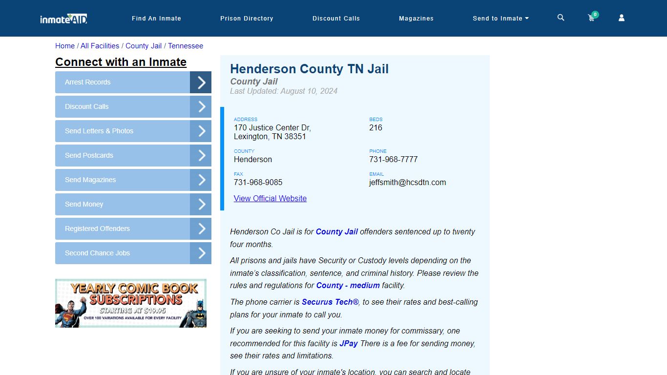 Henderson County TN Jail - Inmate Locator